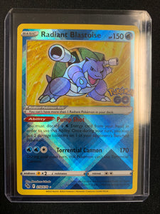 2022 POKEMON GO TCG RADIANT BLASTOISE HOLO RARE #018/078 - PACK FRESH !