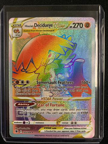 POKEMON SW&SH ASTRAL RADIANCE -  HISUIAN DECIDUEYE VSTAR SECRET RARE 195/189 - BRAND NEW!