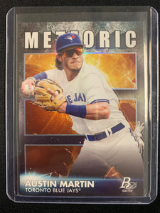 2021 BOWMAN PLATINUM BASEBALL #MET-2 TORONTO BLUE JAYS - AUSTIN MARTIN METEORIC INSERT CARD