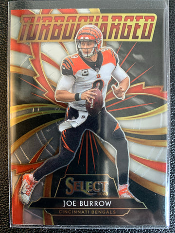 2020 PANINI SELECT FOOTBALL #T20 CINCINNATI BENGALS - JOE BURROW TURBOCHARGED INSERT ROOKIE CARD