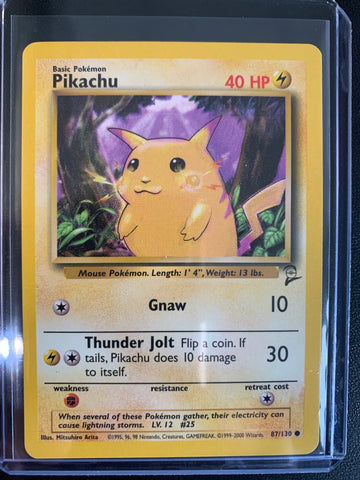 1999 POKEMON ORIGINAL BASE SET 2 WOTC PIKACHU 87/130 - NEAR MINT