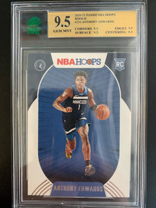 2020-2021 PANINI NBA HOOPS BASKETBALL #216 MINNESOTA TIMBERWOLVES - ANTHONY EDWARDS ROOKIE CARD GRADED MNT 9.5 GEM MINT