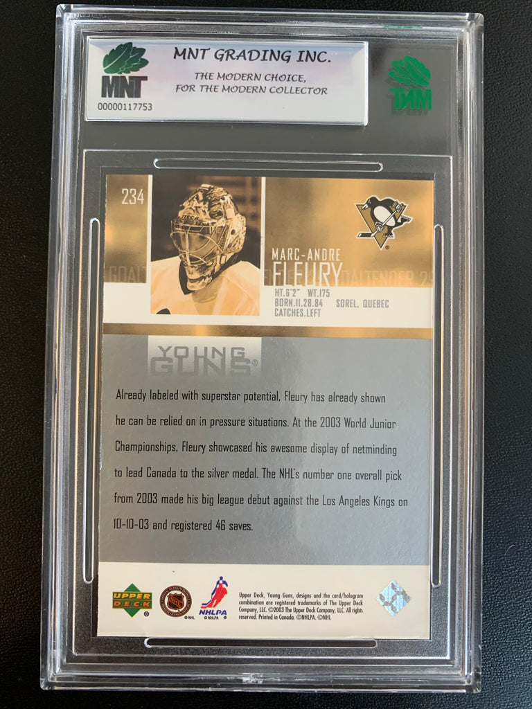 2003-04 UPPER DECK HOCKEY #234 PITTSBURGH PENGUINS - MARC ANDRE FLEURY Mint Sports Cards & Collectibles 2003-04 UPPER DECK HOCKEY #234 PITTSBURGH PENGUINS - MARC ANDRE FLEURY Mint Sports Cards & Collectibles