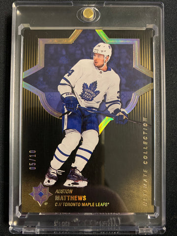 2018-19 UPPER DECK ULTIMATE HOCKEY #15 TORONTO MAPLE LEAFS - AUSTON MATTHEWS ULTIMATE COLLECTION NUMBERED 05/10