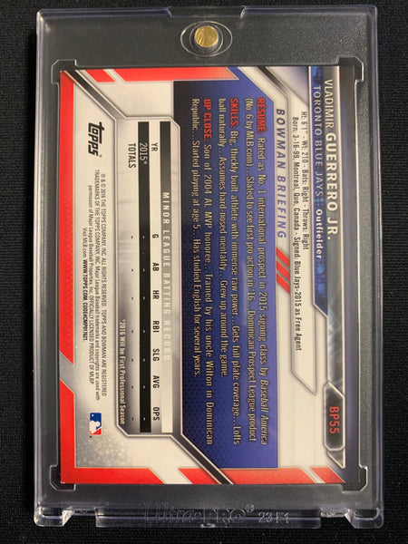 2016 BOWMAN BASEBALL #BP55 TORONTO BLUE JAYS - VLADIMIR GUERRERO BOWMAN 1ST ROOKIE CARD