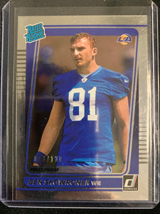 2021 PANINI DONRUSS FOOTBALL #325 LOS ANGELES RAMS - BEN SKOWRONEK SILVER RATED ROOKIE NUMBERED 016/100