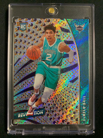 2020-2021 PANINI REVOLUTION NBA BASKETBALL #140 CHARLOTTE HORNETS - LAMELO BALL ROOKIE CARD