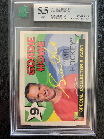 1971-72 O-PEE-CHEE HOCKEY #262 DETROIT RED WINGS - GORDIE HOWE "MR. HOCKEY" CARD GRADED MNT 5.5 EX+