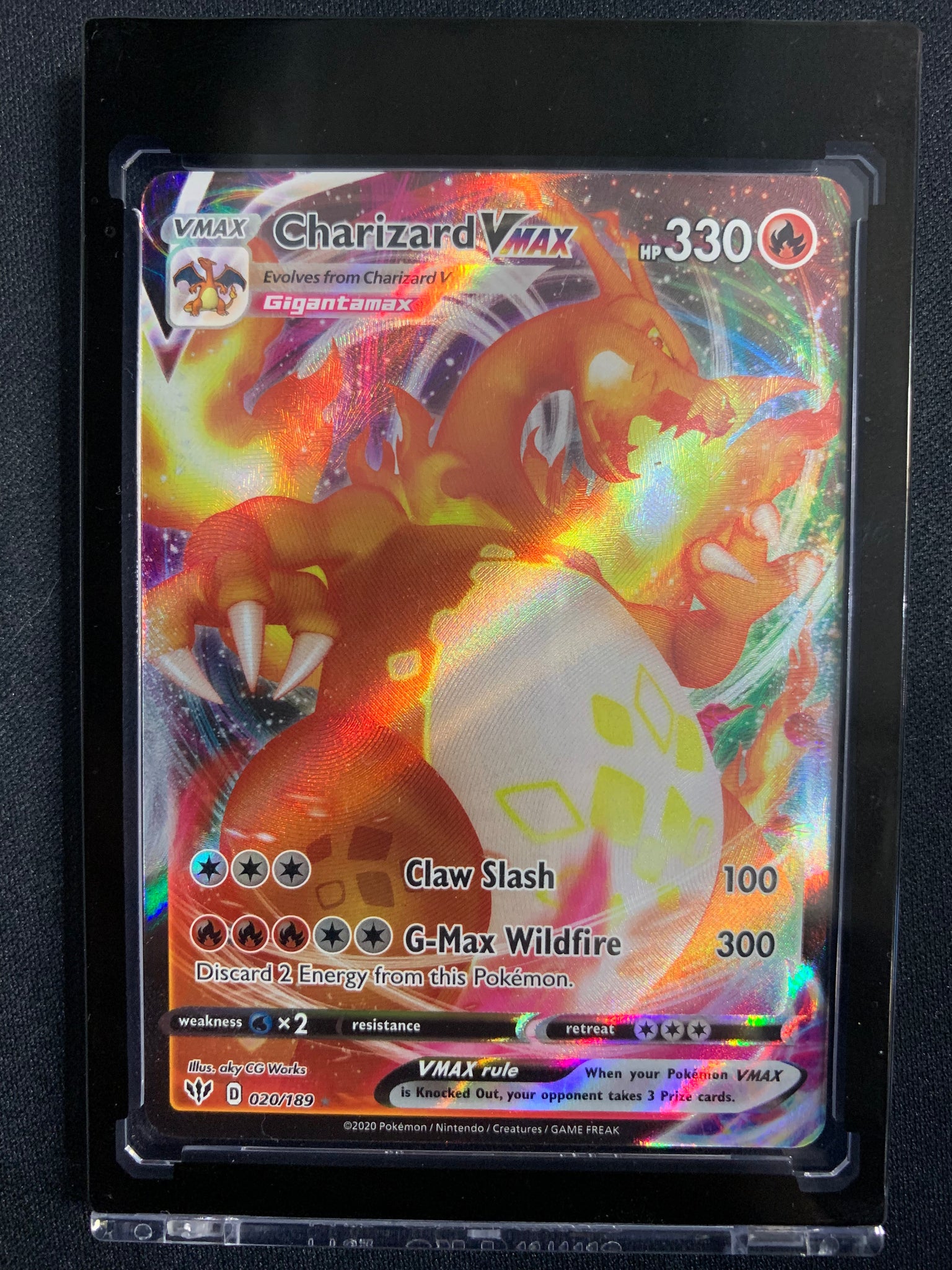 POKEMON DARKNESS ABLAZE CHARIZARD VMAX FULL ART RARE - 020/189 - PACK Mint Sports Cards & Collectibles POKEMON DARKNESS ABLAZE CHARIZARD VMAX FULL ART RARE - 020/189 - PACK Mint Sports Cards & Collectibles
