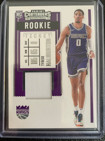 2020-2021 PANINI CONTENDERS NBA BASKETBALL #RS-THB SACRAMENTO KINGS - TYRESE HALIBURTON CONTENDERS ROOKIE TICKET JERSEY ROOKIE CARD