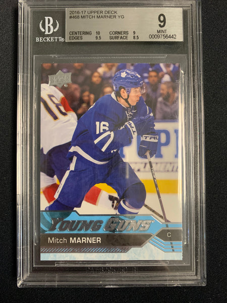 2016-17 UPPER DECK HOCKEY #468 TORONTO MAPLE LEAFS - MITCH MARNER ROOKIE YOUNG GUNS CARD GRADED BGS 9.0 MINT