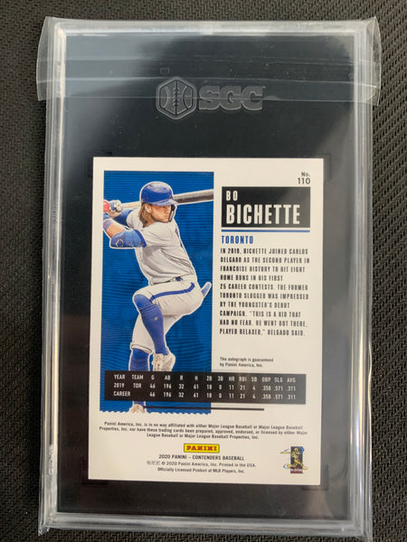 2020 PANINI CONTENDERS BASEBALL #110 TORONTO BLUE JAYS -BO BICHETTE AUTOGRAPHED DRAFT TICKET RED ROOKIE CARD #'D 07/75 GRADED SGC 9.5/10 AUTO