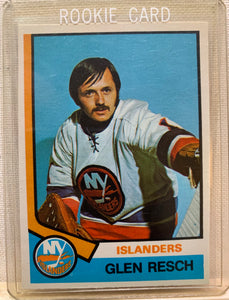 1974-75 O-PEE-CHEE HOCKEY #353 NEW YORK ISLANDERS - GLEN RESCH ROOKIE CARD RAW