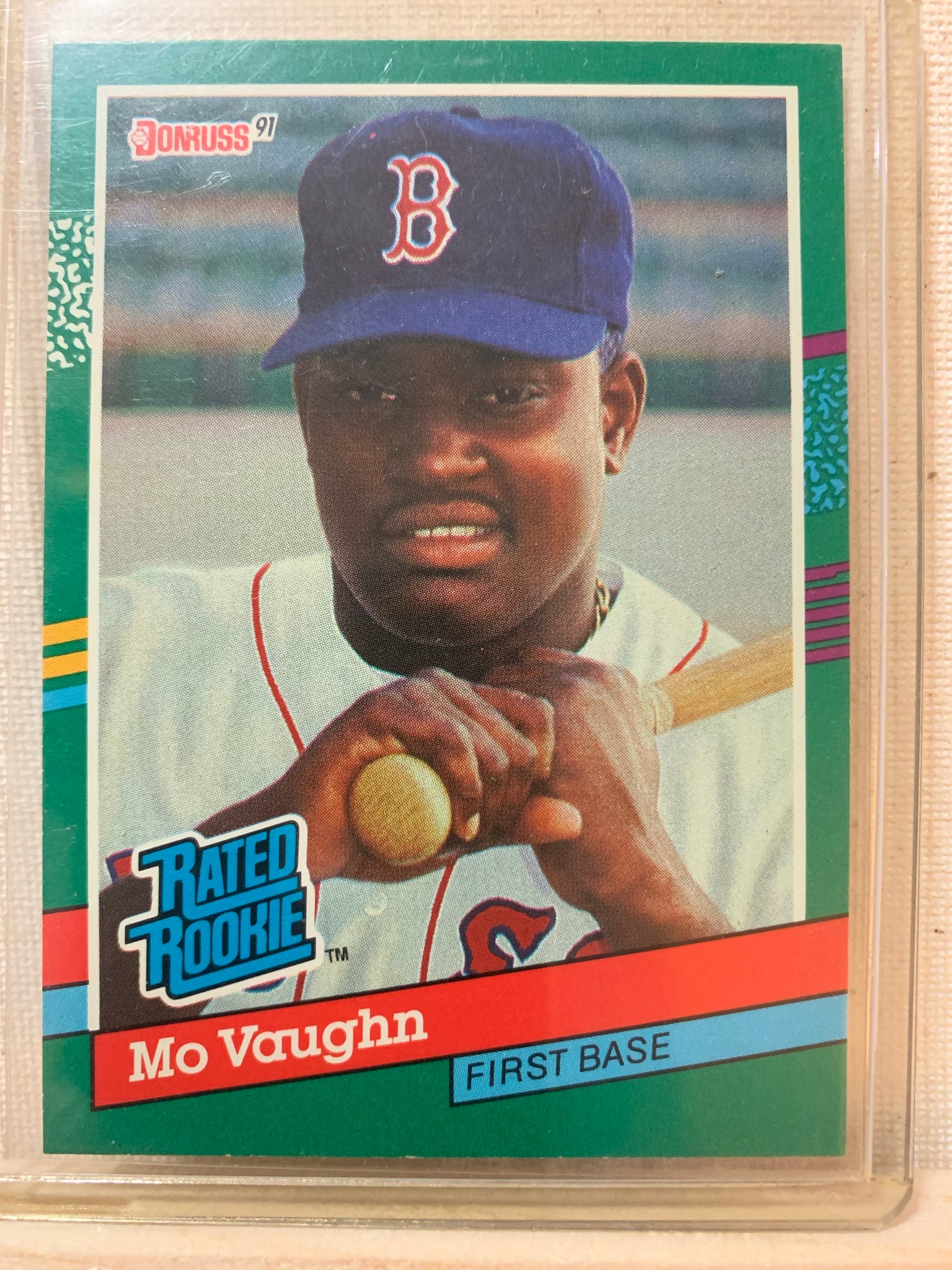 1991-92 DONRUSS BASEBALL #430 - MO VAUGHN RATED ROOKIE CARD RAW