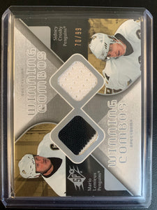 2007-08 UPPER DECK SPX HOCKEY #WC-LC PITTSBURGH PENGUINS - SPX WINNING COMBOS LEMIEUX AND CROSBY GAME USED NUMBERED 70/99
