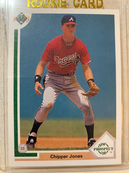 1991-92 UPPER DECK BASEBALL #55 - CHIPPER JONES ROOKIE CARD RAW