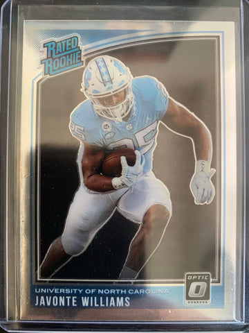 2021 PANINI CHRONICLES DRAFT PICKS FOOTBALL #217 DENVER BRONCOS - JAVONTE WILLIAMS OPTIC RATED ROOKIE CARD