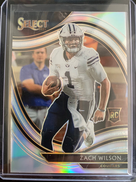 2021 PANINI CHRONICLES DRAFT PICKS FOOTBALL #261 NEW YORK JETS - ZACH WILSON SELECT ROOKIE CARD