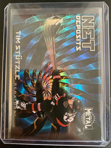 2020-21 UD SKYBOX METAL UNIVERSE HOCKEY #ND-8 OTTAWA SENATORS - TIM STUTZLE NET DEPOSITS INSERT ROOKIE CARD