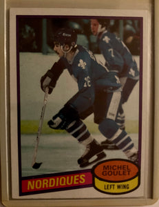 1980-81 TOPPS HOCKEY #67 QUEBEC NORDIQUES - MICHEL GOULET ROOKIE CARD RAW