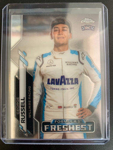 2020 TOPPS CHROME FORMULA 1 RACING #200 - GEORGE RUSSELL CHROME FORMULA 1 FRESHEST ROOKIE CARD