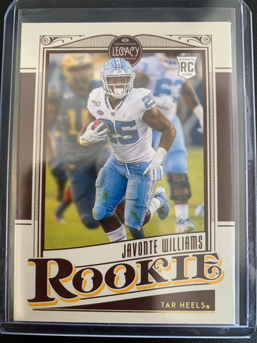 2021 PANINI LEGACY FOOTBALL #166 DENVER BRONCOS - JAVONTE WILLIAMS ROOKIE CARD