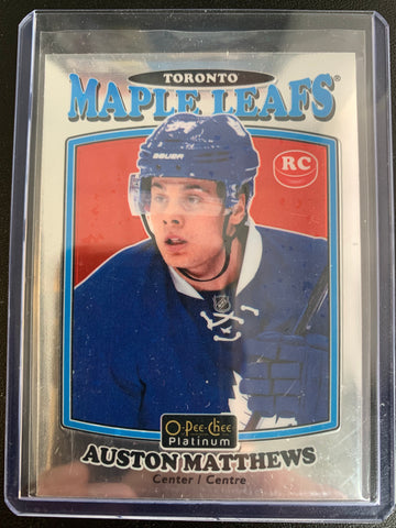 2016-17 UPPER DECK OPC PLATINUM HOCKEY #R-66 TORONTO MAPLE LEAFS - AUSTON MATTHEWS RETRO FOIL ROOKIE CARD