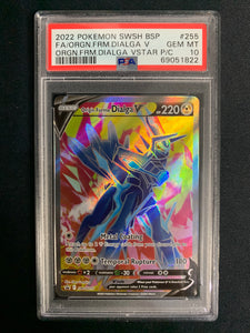 2022 POKEMON SWSH  BLACK STAR PROMO FULL ART ORIGIN FORME DIALGA V #255 - GRADED PSA 10 GEM MINT