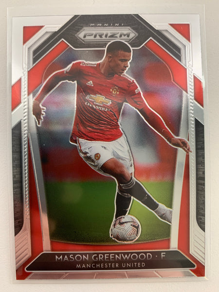 2020-2021 PANINI PRIZM EPL SOCCER #15 MANCHESTER UNITED - MASON GREENWOOD PRIZM CARD