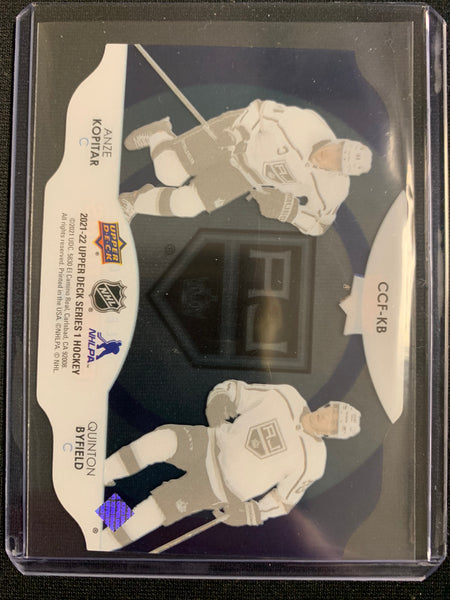 2021-22 UPPER DECK S1 HOCKEY #CCF-KB LOS ANGELES KINGS - QUINTON BYFIELD / ANZE KOPITAR CLEAR CUT FOUNDATIONS SP INSERT