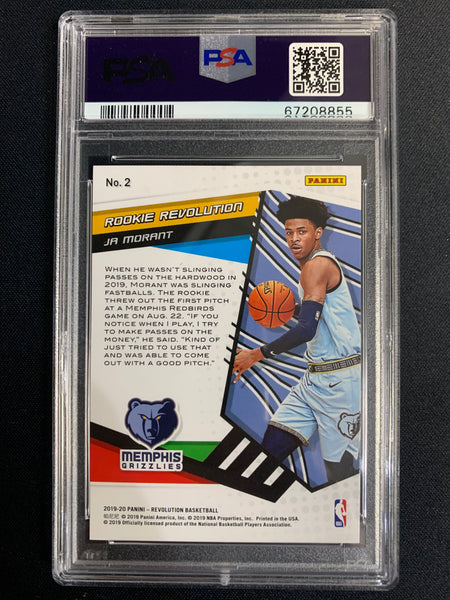 2019 PANINI REVOLUTION BASKETBALL #2 MEMPHIS GRIZZLIES - JA MORANT ROOKIE REVOLUTION ROOKIE CARD GRADED PSA 10 GEM MINT