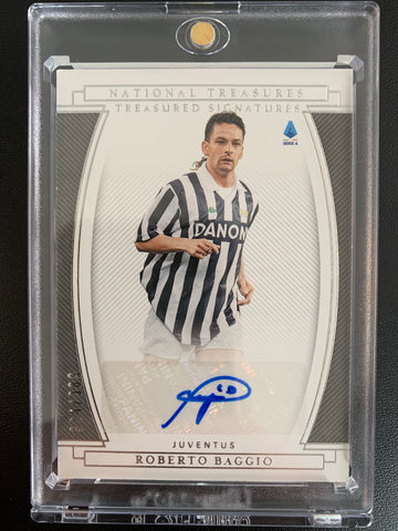 2020-2021 PANINI CHRONICLES NATIONAL TREASURES SOCCER #TS-RB ROBERTO BAGGIO TREASURED SIGNATURES AUTO NUMBERED 324/389