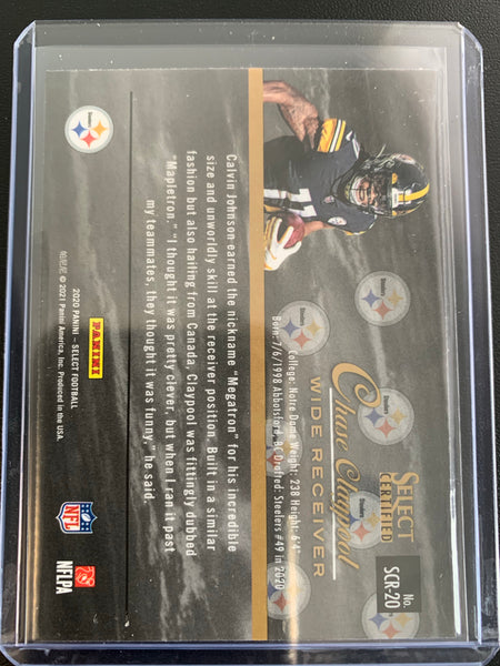 2020 PANINI SELECT FOOTBALL #170 PITTSBURGH STEELERS -CHASE CLAYPOOL SELECT CERTIFIED ROOKIE CARD