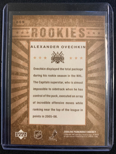 2005-06 UD PARKHURST HOCKEY #669 WASHINGTON CAPITALS - ALEXANDER OVECHKIN ROOKIE CARD