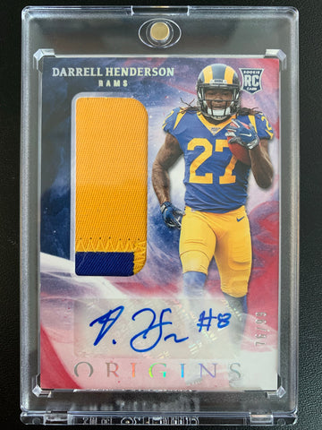 2019 PANINI ORIGINS NFL FOOTBALL #110 LOS ANGELES RAMS - DARRELL HENDERSON ROOKIE AUTO PATCH