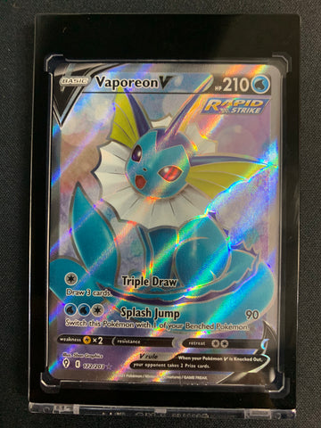 POKEMON SW&SH EVOLVING SKIES VAPOREON V FULL ART RARE 172/203 - PACK FRESH!