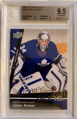 2009-10 UPPER DECK HOCKEY #493 TORONTO MAPLE LEAFS - JAMES REIMER  ROOKIE CARD GRADED BGS 9.5 GEM MINT