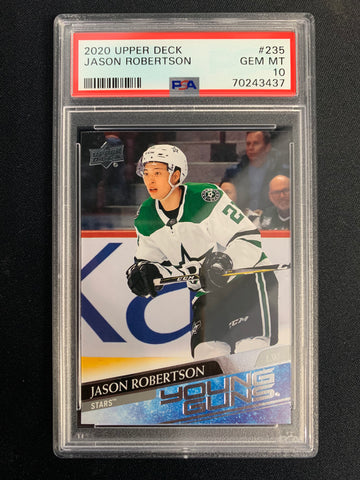 2020 UPPER DECK SERIES 1 HOCKEY #235 - DALLAS STARS - JASON ROBERTSON YOUNG GUNS ROOKIE GRADED PSA 10 GEM MINT