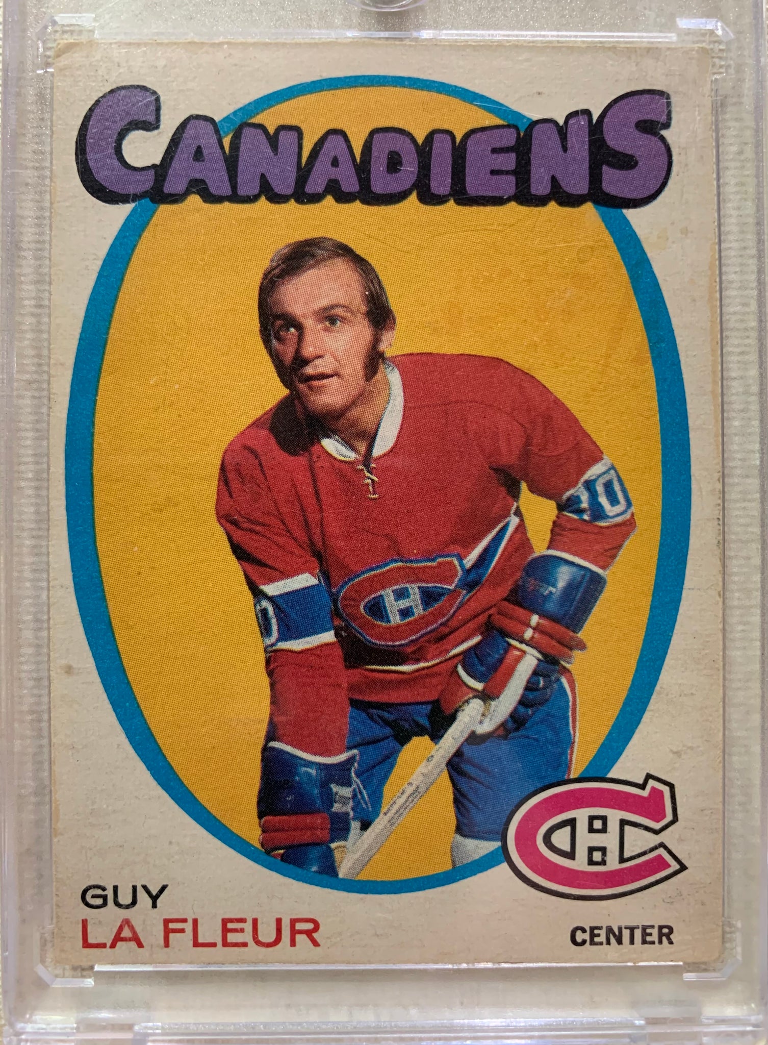 1971-72 OPC HOCKEY #148 MONTREAL CANADIENS - GUY LAFLEUR ROOKIE CARD RAW