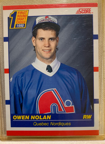 1990-91 SCORE CANADIAN HOCKEY #435 QUEBEC NORDIQUES - OWEN NOLAN ROOKIE CARD RAW