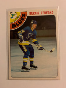 1978-79 O-PEE-CHEE HOCKEY #143 ST.LOUIS BLUES - BERNIE FEDERKO ROOKIE CARD RAW