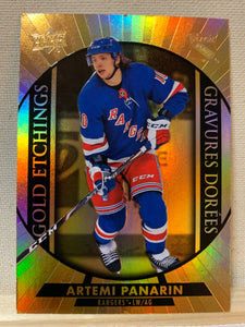 2020-21 TIM HORTONS HOCKEY #G-11 NEW YORK RANGERS - GOLD ETCHINGS ARTEMI PANARIN CARD RAW