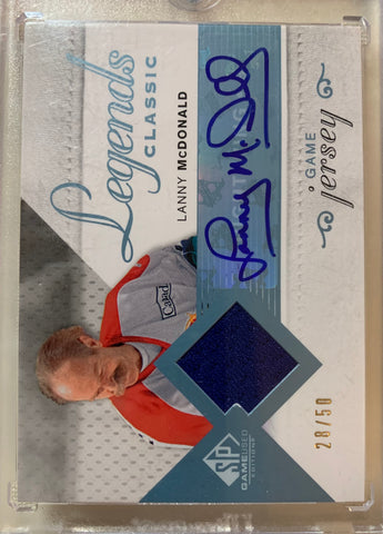 2007-08 SP GAME USED HOCKEY #HGJ-LM TORONTO MAPLE LEAFS - LANNY MCDONALD LEGENDS GAME JERSEY AUTO CARD RAW