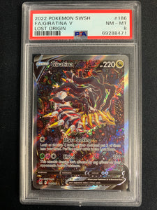 2022 POKEMON LOST ORIGIN GIRATINA V ALTERNATE ART RARE #186/196 - GRADED PSA 8 NM-MT