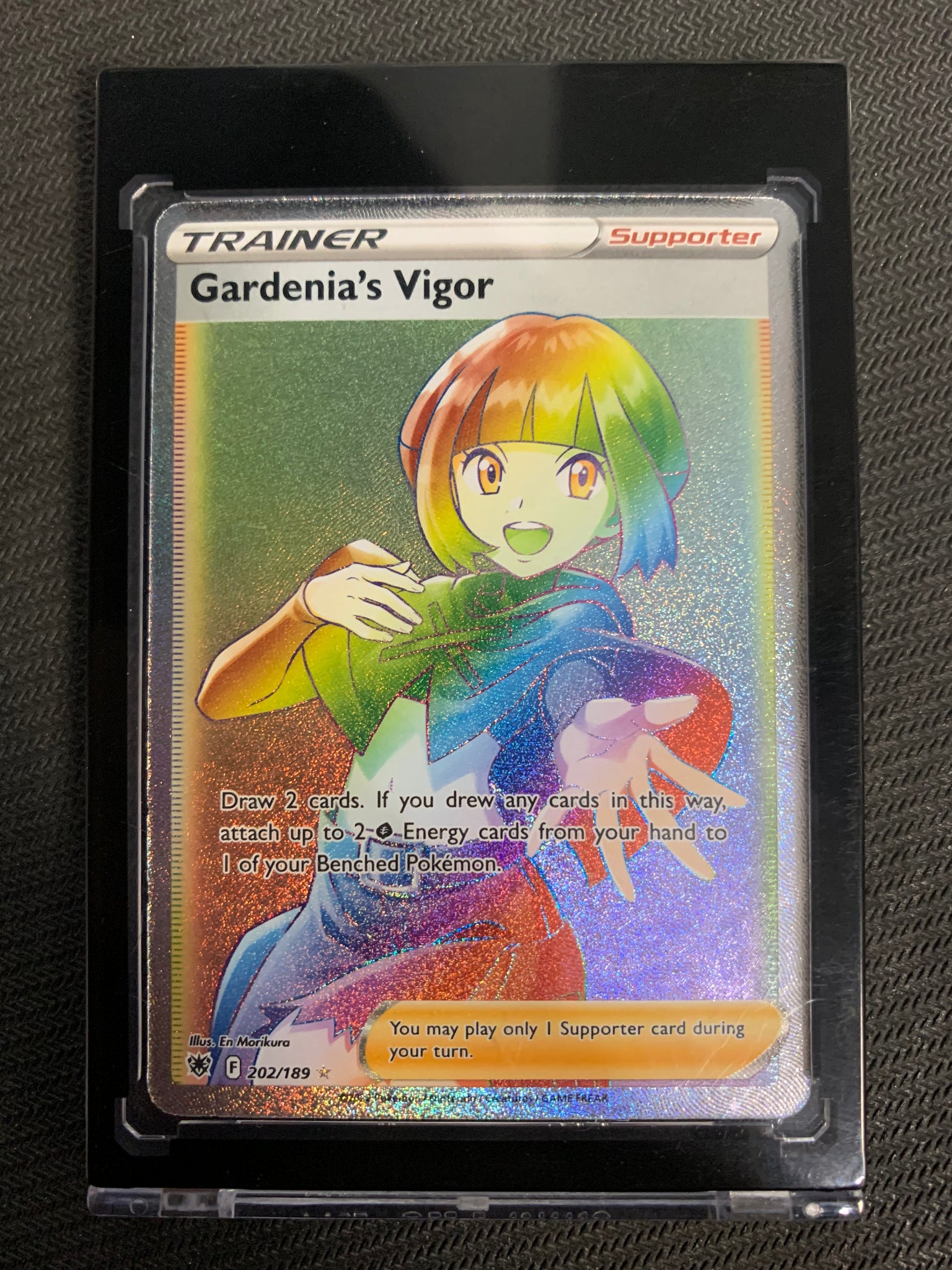 2022 POKEMON ASTRAL RADIANCE - GARDENIA'S VIGOR RAINBOW SECRET RARE #202/189 - MINT