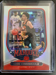 2021 PANINI CHRONICLES DRAFT PICKS BASKETBALL #141 DETROIT PISTONS - CADE CUNNINGHAM CHRONICLES MARQUEE FOIL ROOKIE CARD