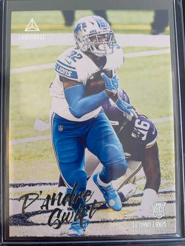 2020 PANINI CHRONICLES LUMINANCE FOOTBALL #211 DETROIT LIONS - D'ANDRE SWIFT ROOKIE CARD