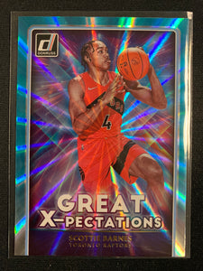 2021-2022 PANINI DONRUSS BASKETBALL #22 TORONTO RAPTORS - SCOTTIE BARNES GREAT X-PECTATIONS TEAL HOLO ROOKIE CARD
