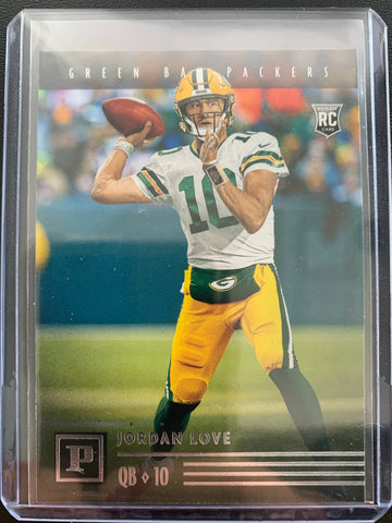 2020 PANINI CHRONICLES PANINI FOOTBALL #PA-4 GREEN BAY PACKERS - JORDAN LOVE ROOKIE CARD