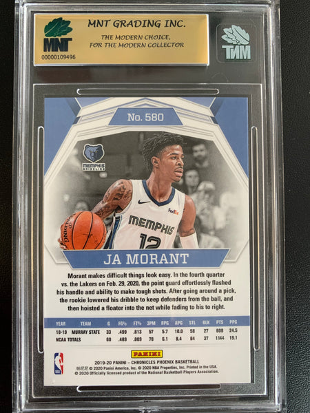 2019-20 PANINI CHRONICLES BASKETBALL #580 MEMPHIS GRIZZLIES - JA MORANT PHOENIX ROOKIE CARD GRADED MNT 9.5 GEM MINT